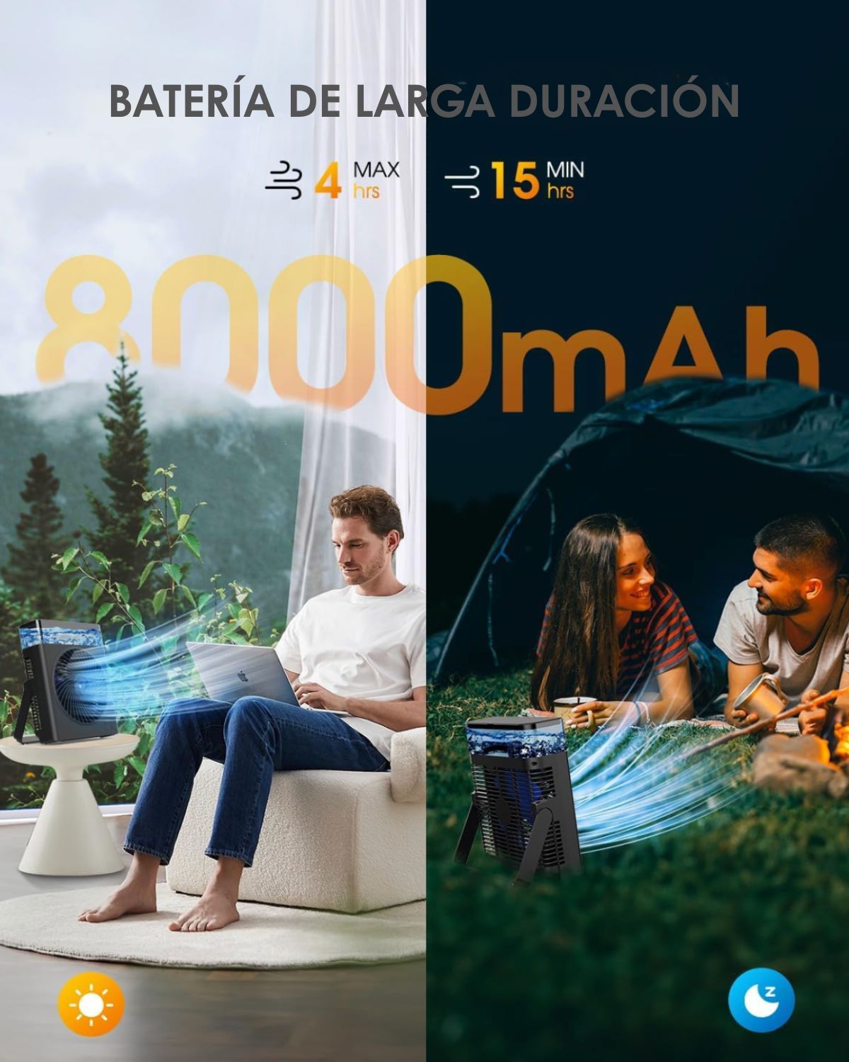 Ventilador Portátil AirCool® | Recargable de Batería | Tanque de Agua 600mL