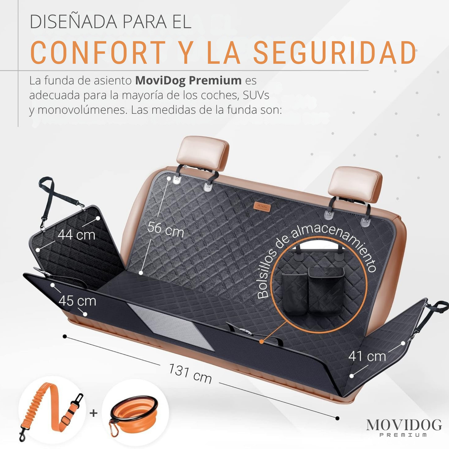 MoviDog® | Funda Coche para Perros | Impermeable y Antideslizante