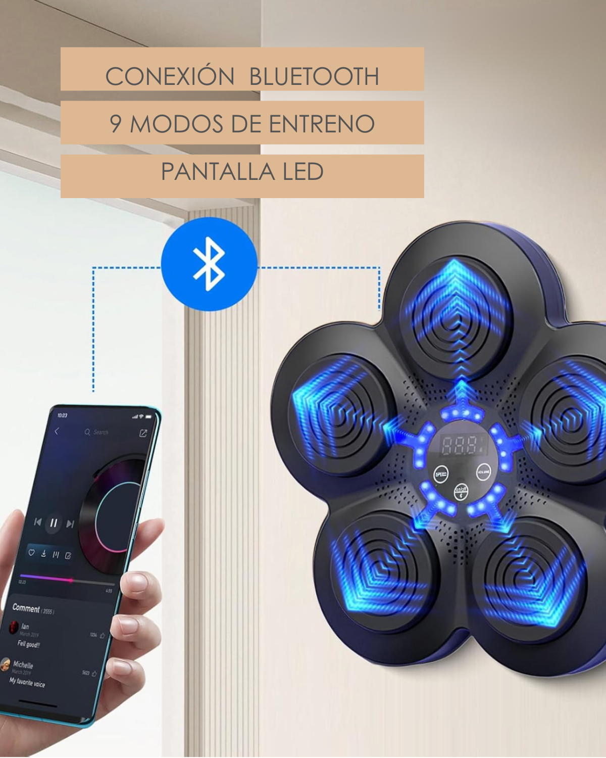 Equipo SoniBox® Bluetooth| Iluminación Rítmica y Conteo Inteligente| 9 Modos de Velocidad