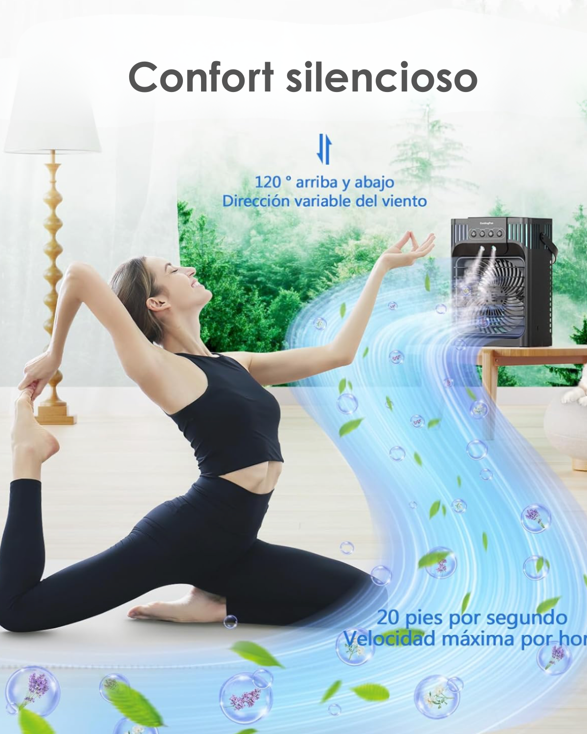 Ventilador Nebulizador Portátil AirCool® | 8000mAh Recargable de Batería | Tanque de Agua 600mL