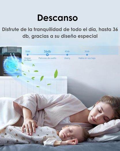 Ventilador Nebulizador Portátil AirCool® | 8000mAh Recargable de Batería | Tanque de Agua 600mL
