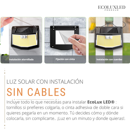EcoLux LED® | Luz Solar Exterior | con Sensor de Movimiento