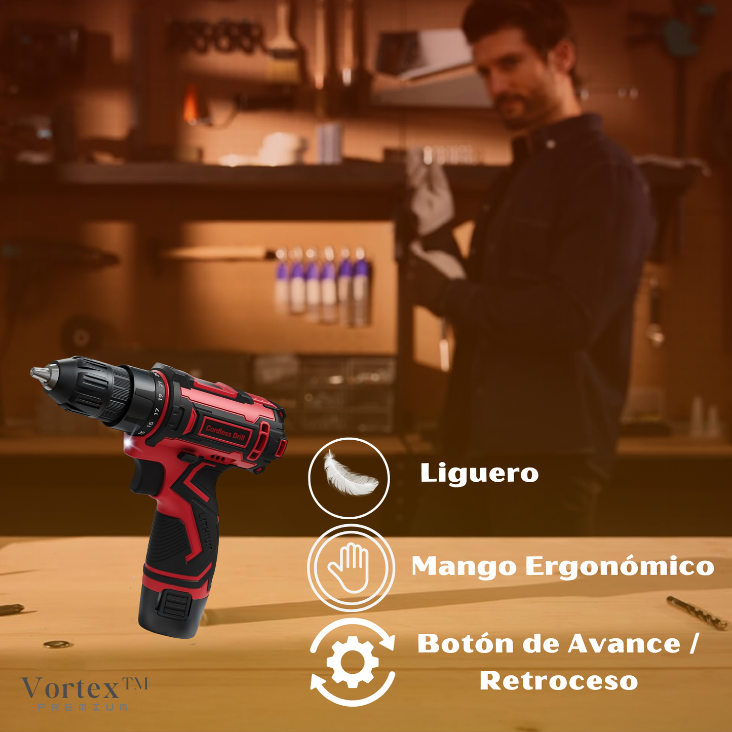 Taladro Atornillador VERTEX™ | Maletín Para Mejoras en el Hogar