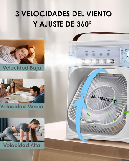 Ventilador Nebulizador Portátil AirCool® | 8000mAh Recargable de Batería | Tanque de Agua 600mL
